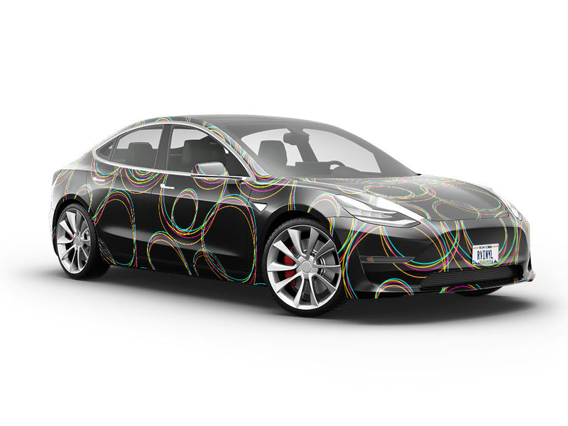 Black Rainbow Abstract Vehicle Vinyl Wrap