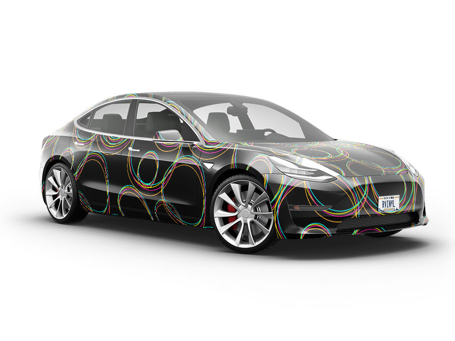 Black Rainbow Abstract Vehicle Vinyl Wrap