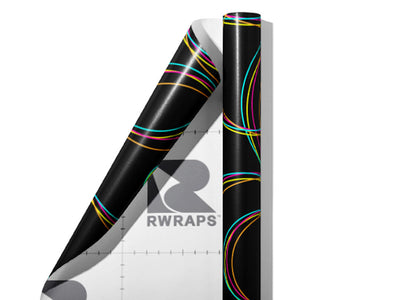 Black Rainbow Abstract Wrap Film Sheets~Rwraps Series 914 Black Rainbow Abstract Scrolled Sheet~3