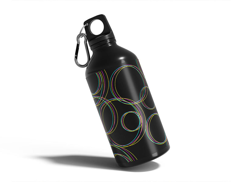 black rainbow abstract geometric Water Bottle DIY Stickers