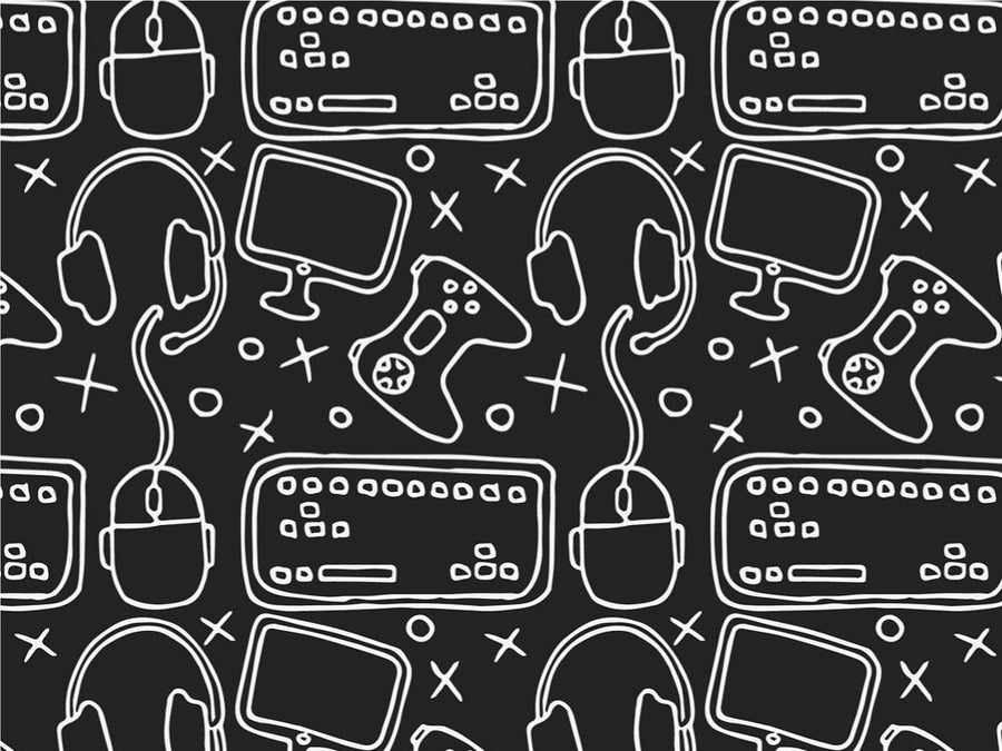 Black Setup Gaming Vinyl Wrap Pattern~Rwraps Series 914 Digitally Printed Vinyl Wrap~0