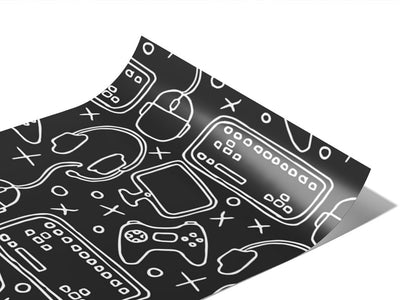 Black Setup Gaming Vinyl Wraps~Rwraps Series 914 Digitally Printed Vinyl Wrap~0