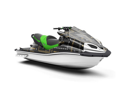 Black Shine Bling Jet Ski Vinyl Customized Wrap