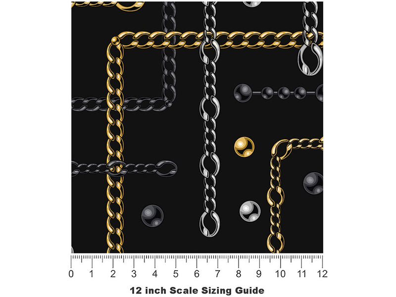 Black Shine Bling Vinyl Film Pattern Size 12 inch Scale~Rwraps Black Shine Bling Sizing Chart~2