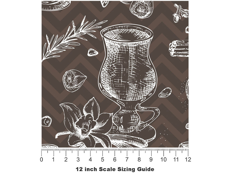 Black Spiced Alcohol Vinyl Film Pattern Size 12 inch Scale~Rwraps Black Spiced Alcohol Sizing Chart~2