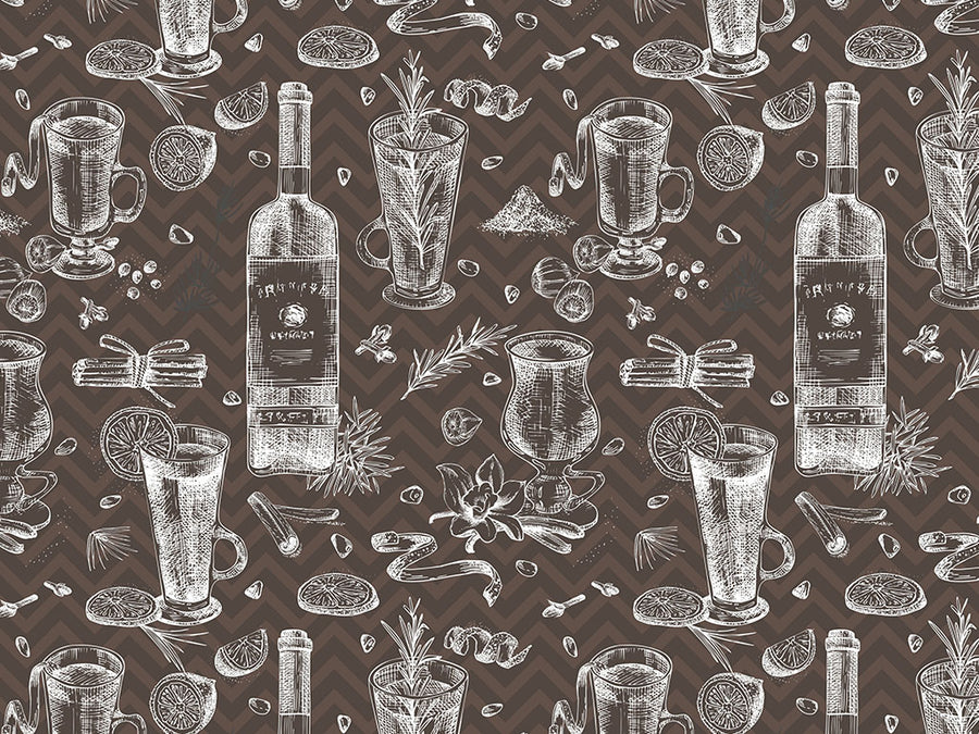 Black Spiced Alcohol Vinyl Wrap Pattern~Rwraps Series 914 Digitally Printed Vinyl Wrap~0