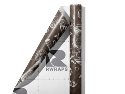 Black Spiced Alcohol Wrap Film Sheets~Rwraps Series 914 Black Spiced Alcohol Scrolled Sheet~3