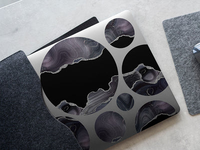 black spinel gemstone films DIY Laptop Stickers