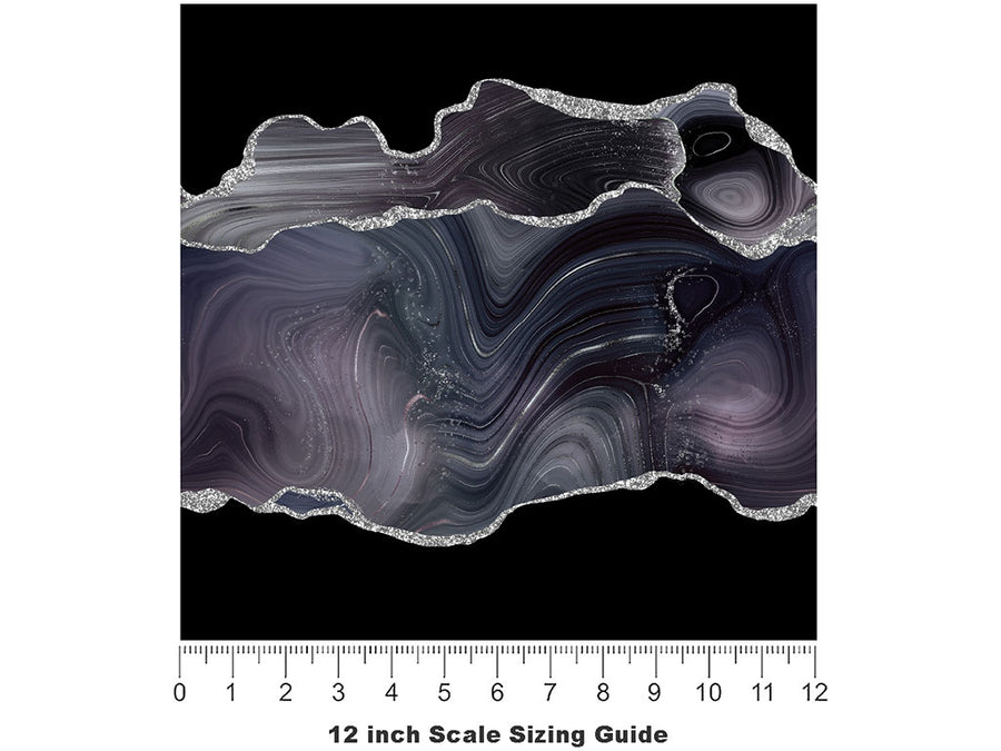 Black Spinel Gemstone Vinyl Film Pattern Size 12 inch Scale~Rwraps Black Spinel Gemstone Sizing Chart~2