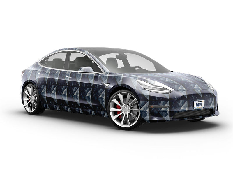 Black Square Tile Vehicle Vinyl Wrap