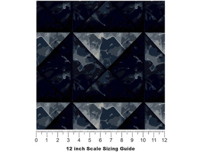Black Square Tile Vinyl Film Pattern Size 12 inch Scale~Rwraps Black Square Tile Sizing Chart~3