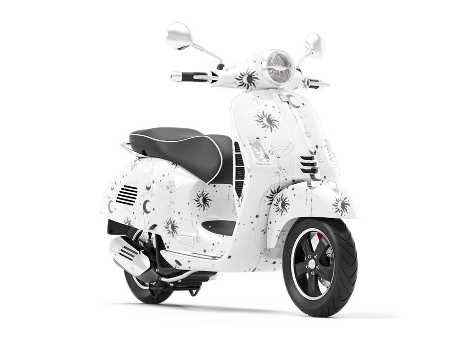 Black Suns Astrology Vespa Scooter Wrap Film