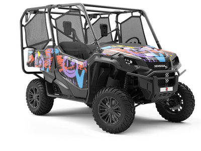 Black Urban Graffiti Utility Vehicle Vinyl Wrap