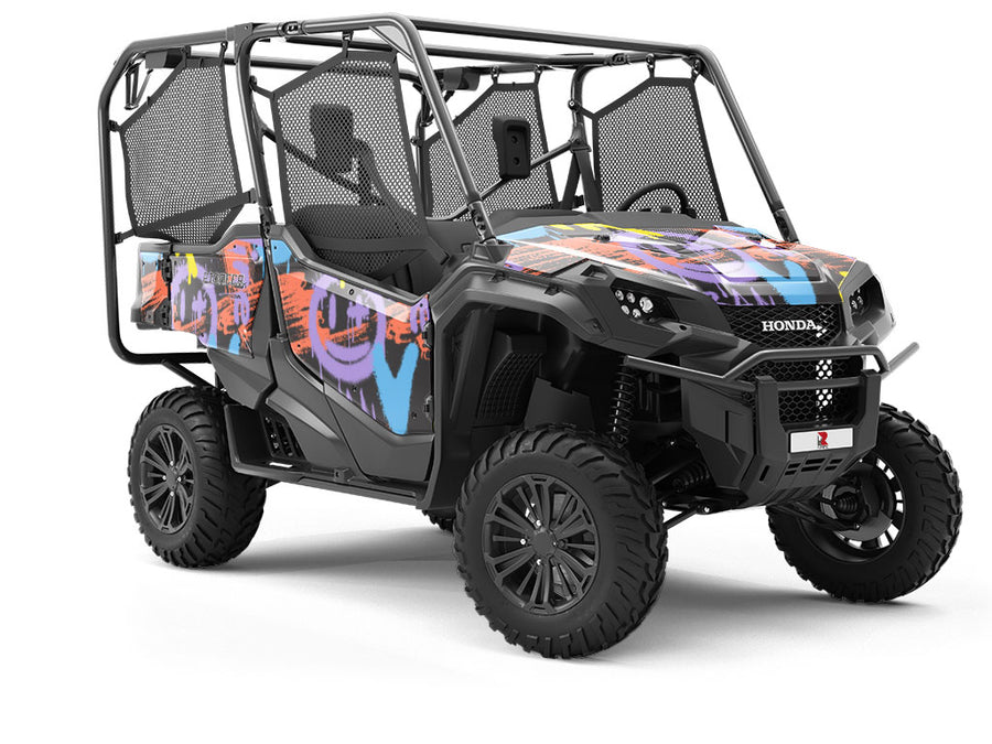 Black Urban Graffiti Utility Vehicle Vinyl Wrap