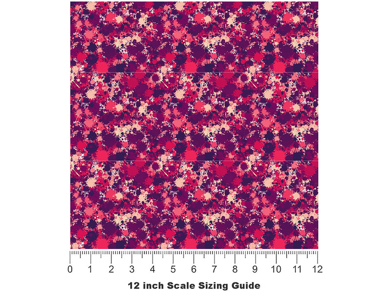 Black Velvet Paint Splatter Vinyl Film Pattern Size 12 inch Scale~Rwraps Black Velvet Paint Splatter Sizing Chart~2
