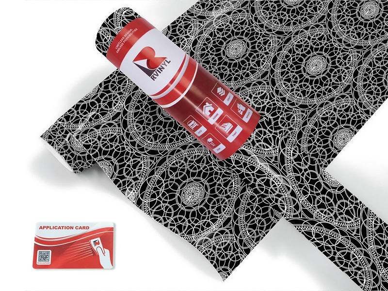 black venn mandala Craft Vinyl Roll