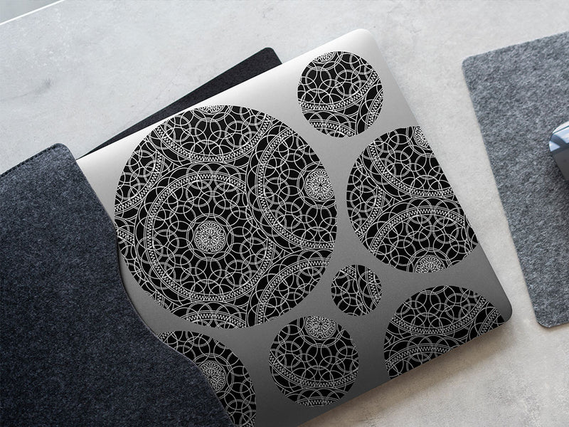 black venn mandala DIY Laptop Stickers
