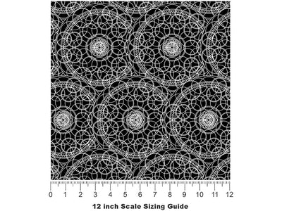 Black Venn Mandala Vinyl Film Pattern Size 12 inch Scale~Rwraps Black Venn Mandala Sizing Chart~2