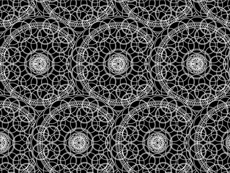Black Venn Mandala Vinyl Wrap Pattern~Rwraps Series 914 Digitally Printed Vinyl Wrap~0