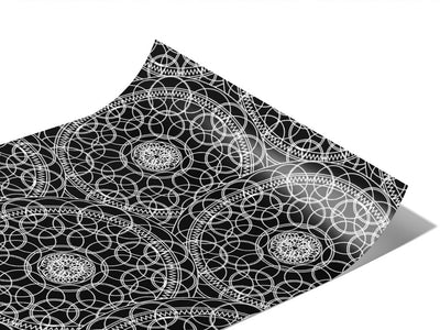 Black Venn Mandala Vinyl Wraps~Rwraps Series 914 Digitally Printed Vinyl Wrap~0
