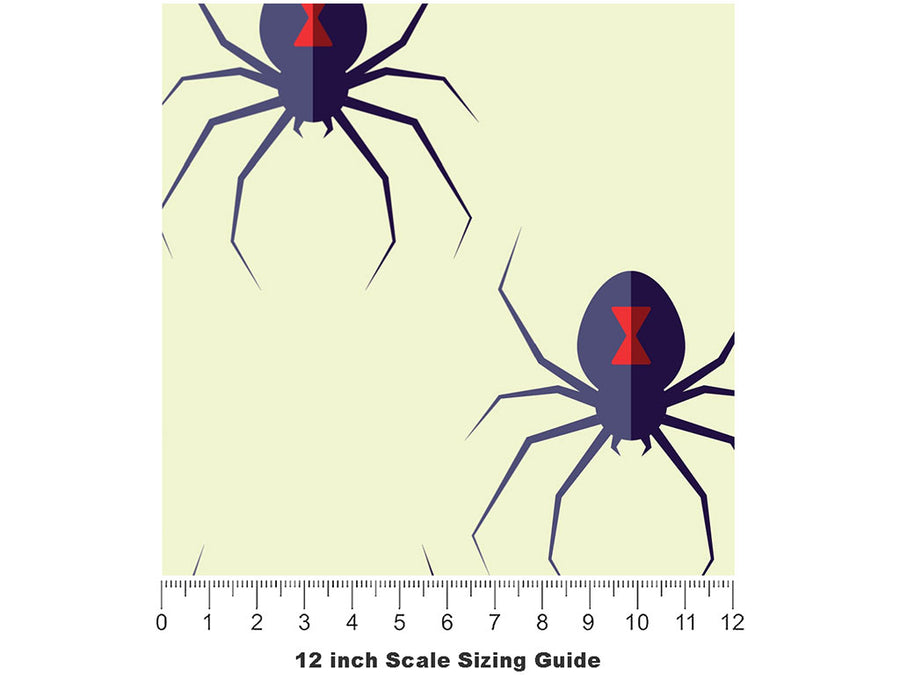 Blackest Widows Bug Vinyl Film Pattern Size 12 inch Scale~Rwraps Blackest Widows Bug Sizing Chart~2