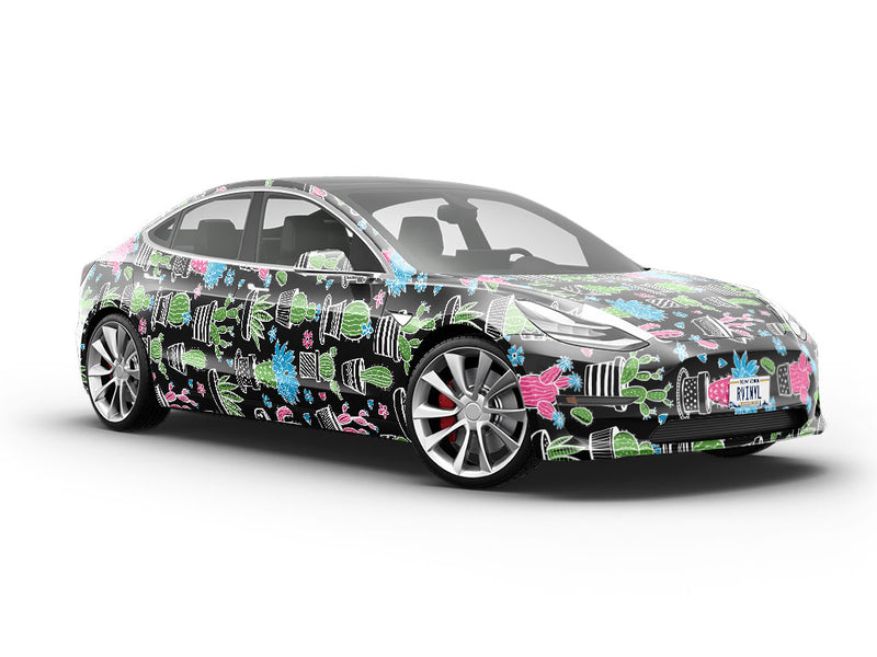 Blacklight Bonanza Cacti Vehicle Vinyl Wrap