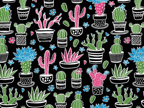 Blacklight Bonanza Cacti Vinyl Wrap Pattern~Rwraps Series 914 Digitally Printed Vinyl Wrap~0