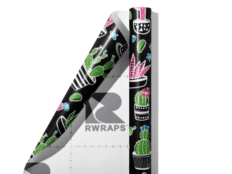 Blacklight Bonanza Cacti Wrap Film Sheets~Rwraps Series 914 Blacklight Bonanza Cacti Scrolled Sheet~3