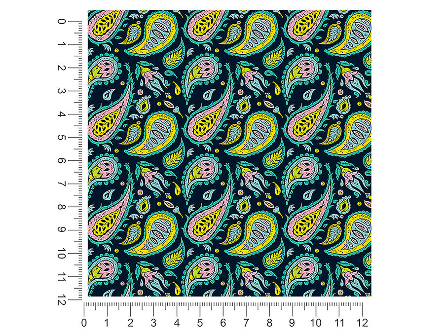 blacklight buds paisley 1ft x 1ft Craft Sheets