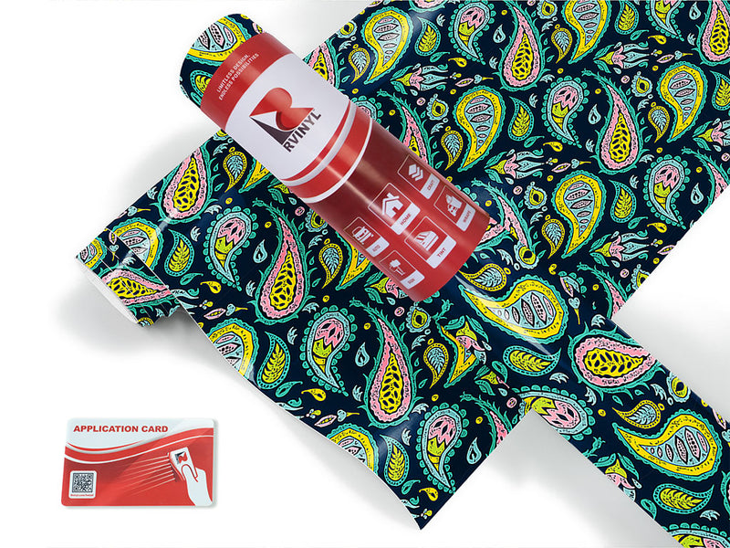 blacklight buds paisley Craft Vinyl Roll