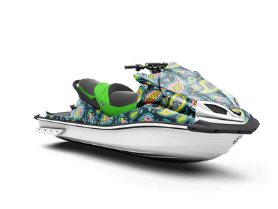 Blacklight Buds Paisley Jet Ski Vinyl Customized Wrap