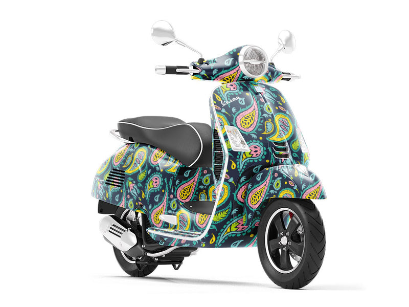 Blacklight Buds Paisley Vespa Scooter Wrap Film