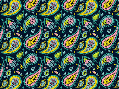 Blacklight Buds Paisley Vinyl Wrap Pattern~Rwraps Series 914 Digitally Printed Vinyl Wrap~0