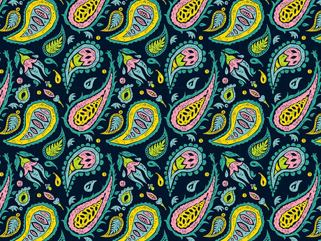 Blacklight Buds Paisley Vinyl Wrap Pattern~Rwraps Series 914 Digitally Printed Vinyl Wrap~0