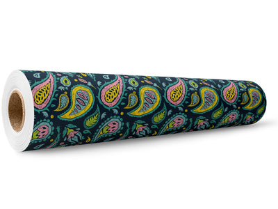 Blacklight Buds Paisley Wrap Film Wholesale Roll~Rwraps Series 914 Digitally Printed Vinyl Roll~5