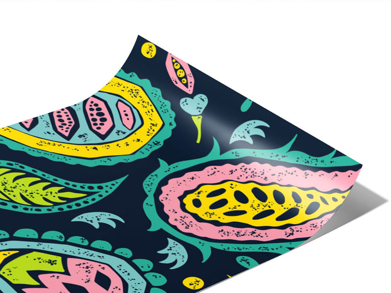 Blacklight Buds Paisley Vinyl Wraps~Rwraps Series 914 Digitally Printed Vinyl Wrap~0
