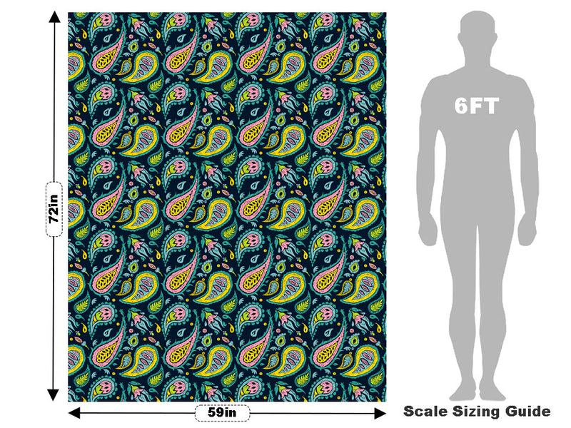 Blacklight Buds Paisley Vehicle Wrap Scale~Rwraps Series 914 Blacklight Buds Paisley Measurements~1