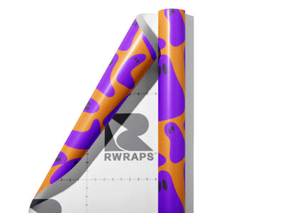 Blacklight Spirits Halloween Wrap Film Sheets~Rwraps Series 914 Blacklight Spirits Halloween Scrolled Sheet~3