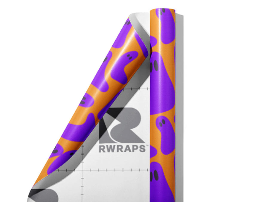 Blacklight Spirits Halloween Wrap Film Sheets~Rwraps Series 914 Blacklight Spirits Halloween Scrolled Sheet~3