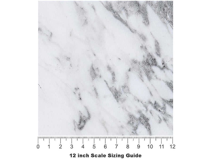 Blanco Carrara-White Marble Vinyl Film Pattern Size 12 inch Scale~Rwraps Blanco Carrara-White Marble Sizing Chart~2
