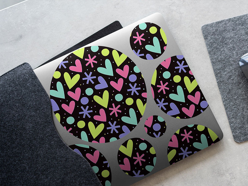 blazing fireworks heart DIY Laptop Stickers