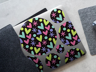 blazing fireworks heart DIY Laptop Stickers