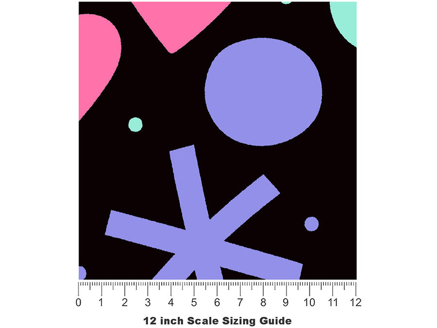 Blazing Fireworks Heart Vinyl Film Pattern Size 12 inch Scale~Rwraps Blazing Fireworks Heart Sizing Chart~2