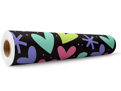 Blazing Fireworks Heart Wrap Film Wholesale Roll~Rwraps Series 914 Digitally Printed Vinyl Roll~5