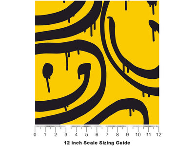 Bleeding Smiles Graffiti Vinyl Film Pattern Size 12 inch Scale~Rwraps Bleeding Smiles Graffiti Sizing Chart~3