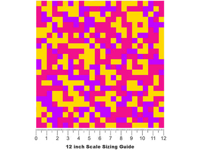 Bleeding Sun Pixel Vinyl Film Pattern Size 12 inch Scale~Rwraps Bleeding Sun Pixel Sizing Chart~2