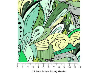 Blessed Island Floral Vinyl Film Pattern Size 12 inch Scale~Rwraps Blessed Island Floral Sizing Chart~2
