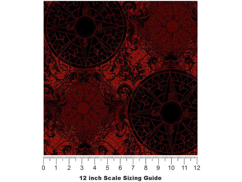 Blood Compass Mystic Vinyl Film Pattern Size 12 inch Scale~Rwraps Blood Compass Mystic Sizing Chart~2