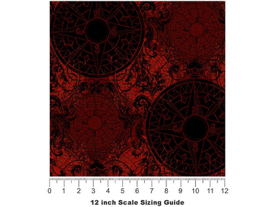 Blood Compass Mystic Vinyl Film Pattern Size 12 inch Scale~Rwraps Blood Compass Mystic Sizing Chart~2