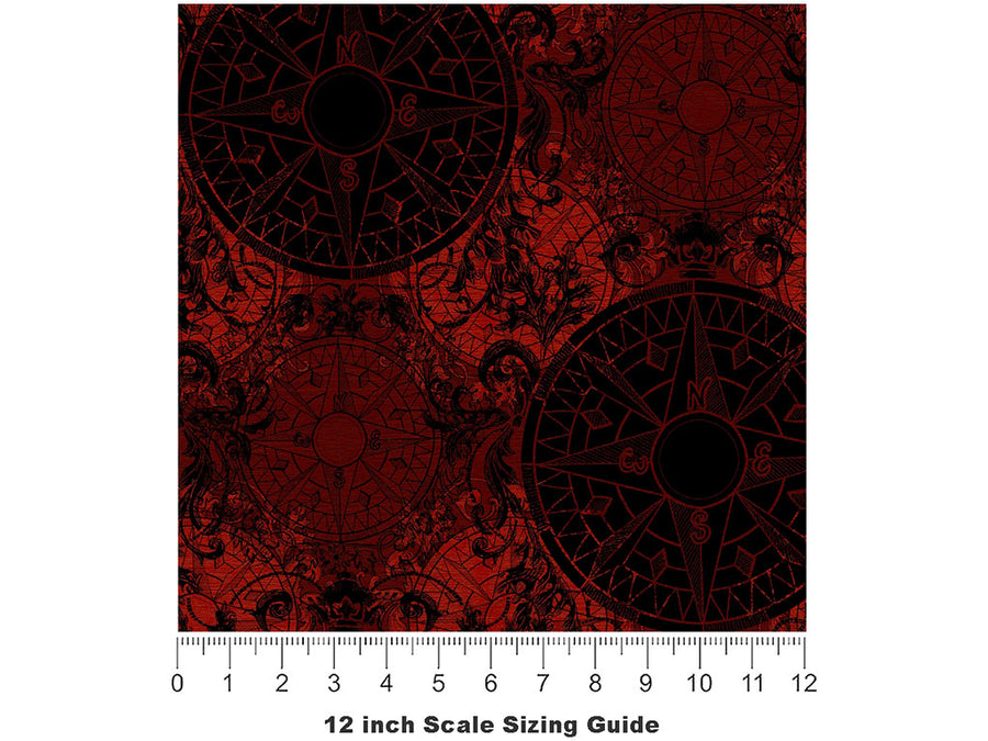 Blood Compass Mystic Vinyl Film Pattern Size 12 inch Scale~Rwraps Blood Compass Mystic Sizing Chart~2